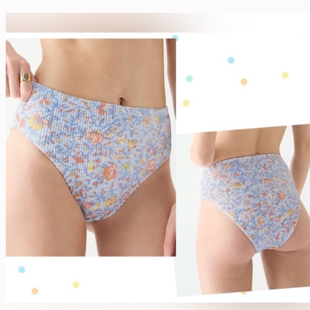 J.Crew Women’s Plus Size Scrunchie High Rise Bikini Bottoms Size 2X